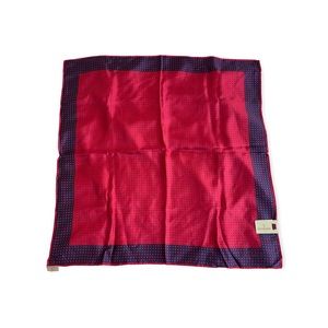NewTrussardi Silk Square Scarf Red Handkerchief Blue Polkadot